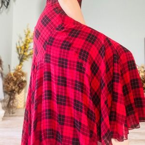 Plaid red dress